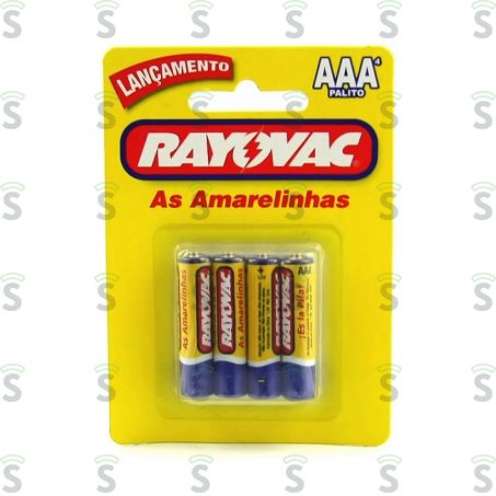  Pilha Rayovac Amarelinha Palito Aaa Embalagem 4un