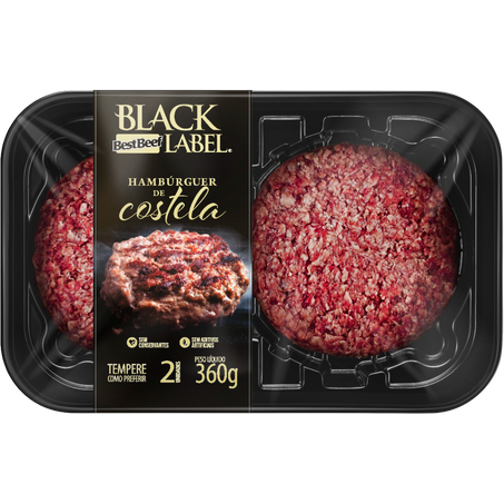 HAMBURGUER DE COSTELA BEST BEEF SEM TEMPERO BANDEJA 360G