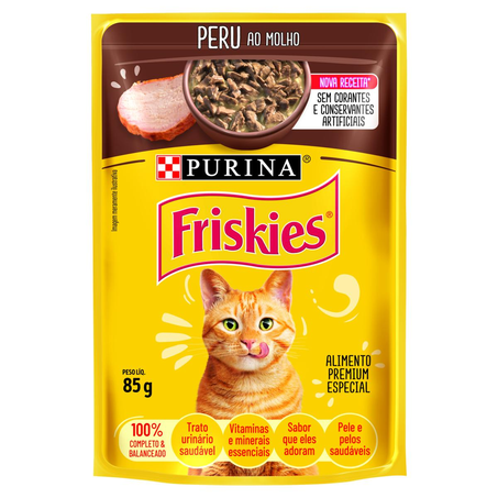 Ração para Gatos Friskies 85g - Peru ao Molho - Sachê
