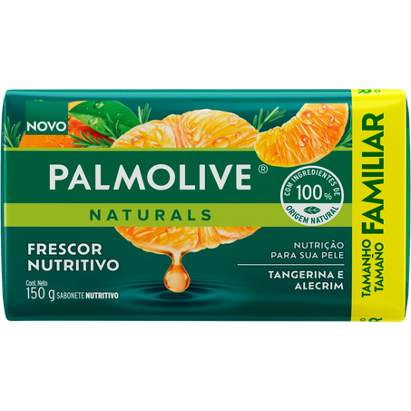 Sabonete em barra palmolive naturals frescor nutritivo tangerina e alecrim 150g