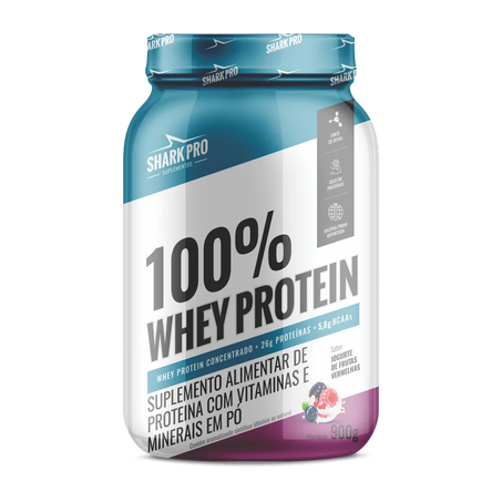 Suplemento Shark Pro Whey Iogurte com Frutas Vermelhas Zero Lactose 900g