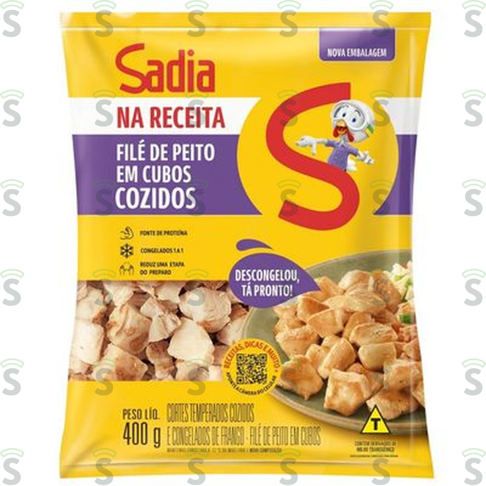 Peito de Frango em Cubos Temperado Cozido Sadia 400G