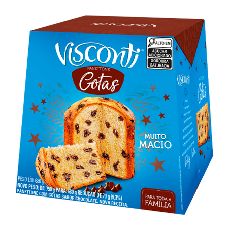Panettone Visconti Gotas Chocolate 680g
