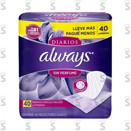  Protetor Diário Always Sem Perfumeidades 40un