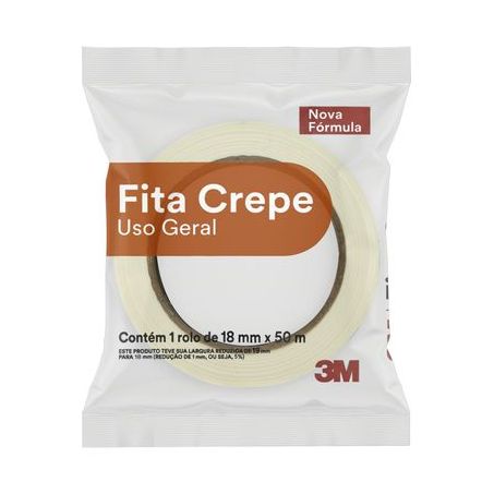 Fita crepe uso geral 3m 18mmx50m