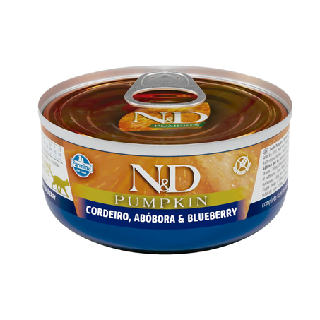 Ração Úmida N&D Pumpkin Gatos Adultos Cordeiro, Abóbora e Blueberry 70 g