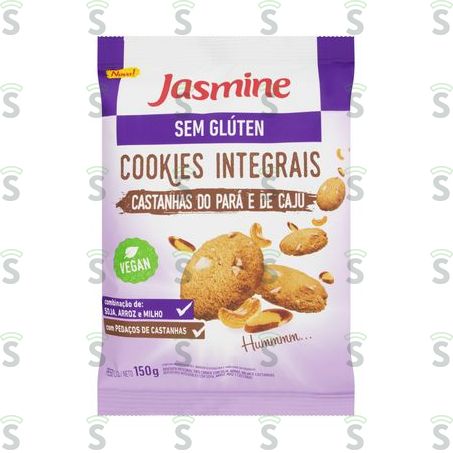  Cookie Jasmine Integral Sem Glúten Castanha Pará Cajú 150g