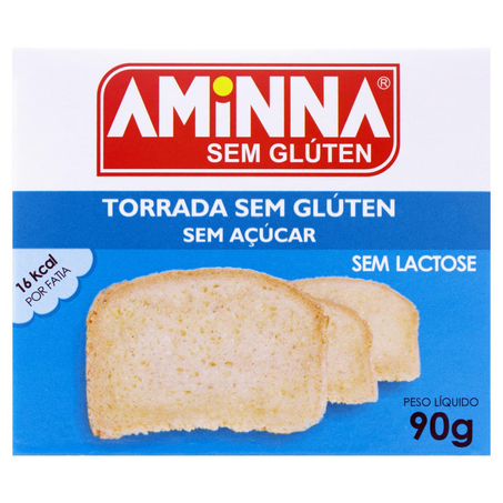 Torrada Aminna 90g - Sem Glúten - Sem Açúcar