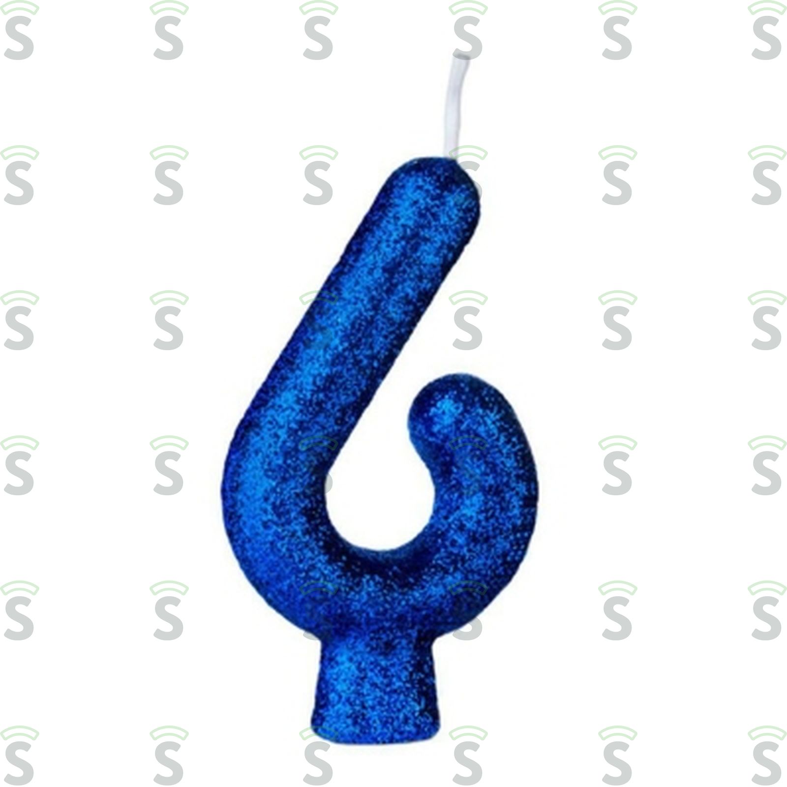 Vela de Aniversário Regina Cintilante Azul Nº6 Embalagem 1UN