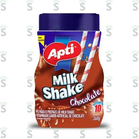  Pó Para o Preparo de Milk-shake Apti Sabor Chocolate Pote 360gr