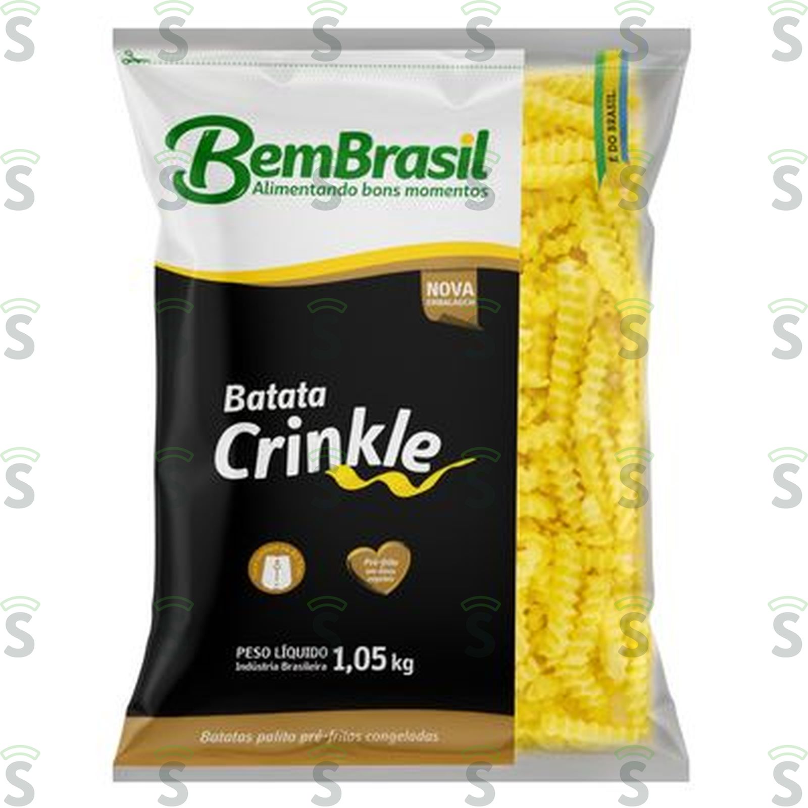 Batata Congelada Bem Brasil Crinckle Embalagem 1,05kg 1050KG