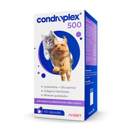 Suplemento Avert Condroplex 500 com 60 Cápsulas
