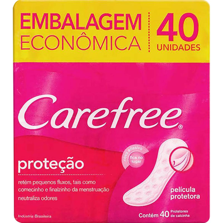 Protetor Diário Carefree Sem Abas - Com Perfume - Com 40 Protetores