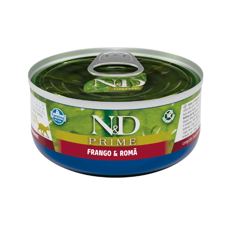 Ração Farmina N&D Úmida Prime para Gatos Adultos Sabor Frango e Romã 80Gr