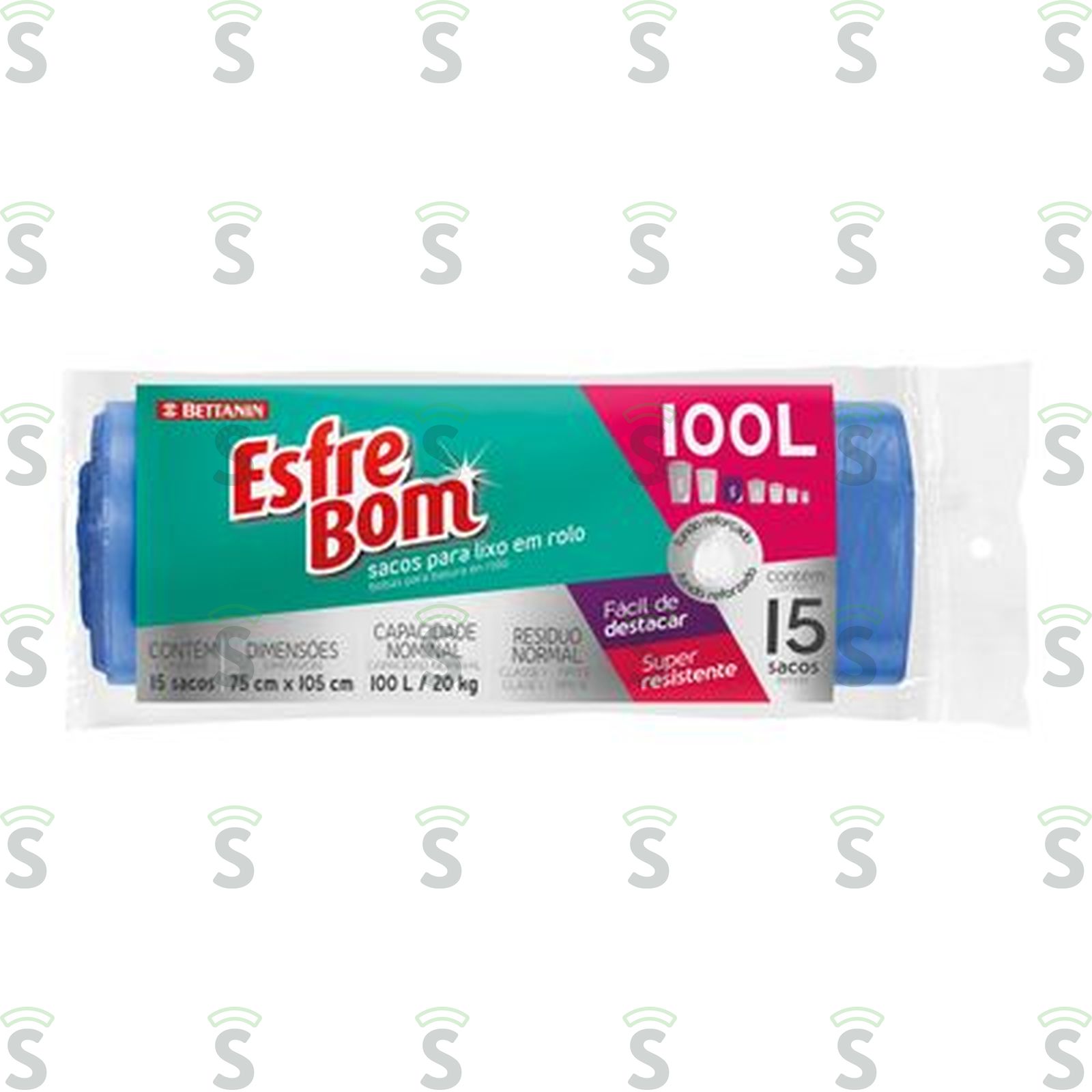 Saco Para Lixo Esfrebom 100l Rolo 15un
