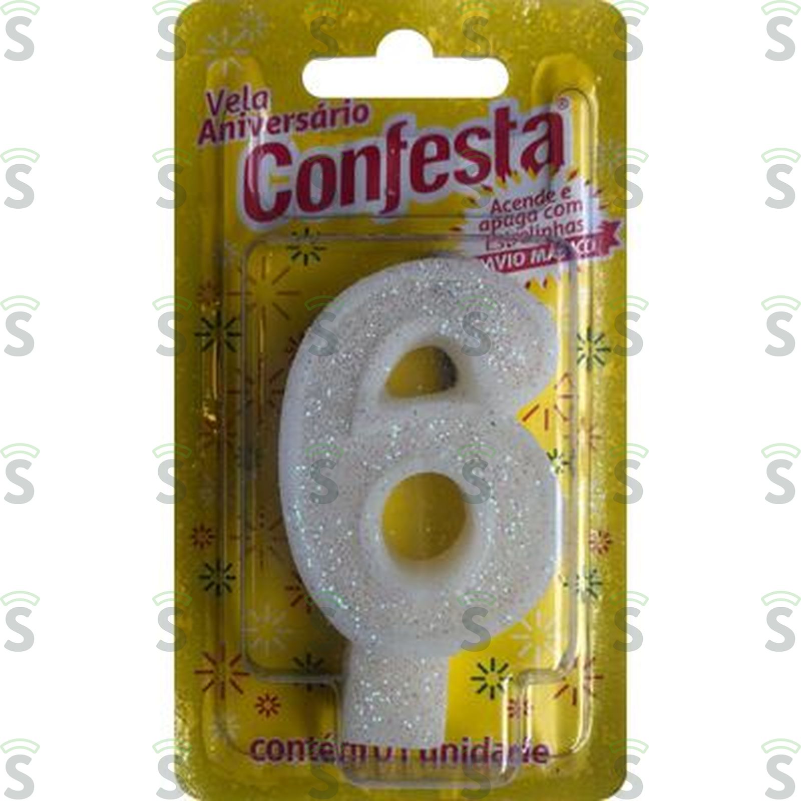 Vela Aniver Confesta N6 Big Branca 1UN