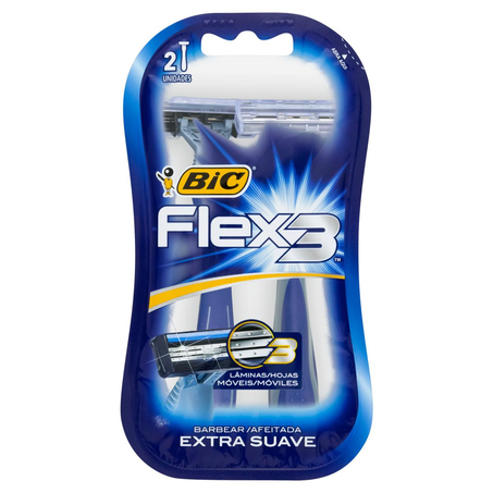 Aparelho para Barbear Bic Flex 3 - Com 2 Aparelhos - Descartável
