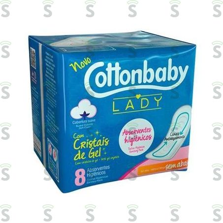  Absorvente Cottonbaby Lady Suave Sem Abas 8un