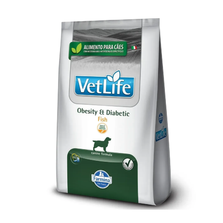 Ração Vet Life Natural Obesity & Diabetic Fish para Cães Adultos 10,1Kg