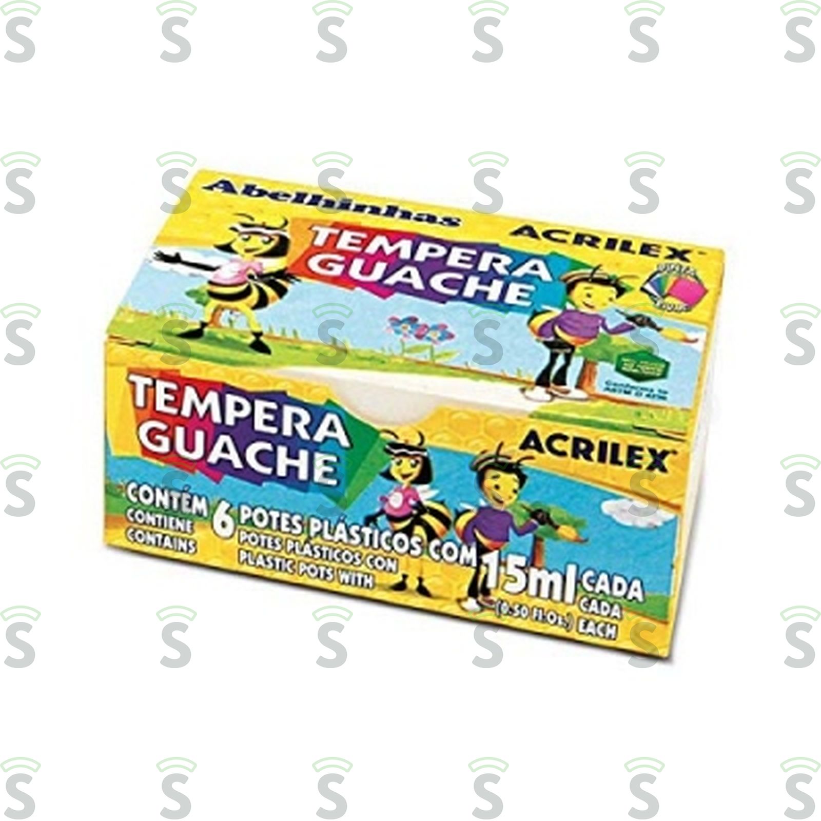 Tinta Guache Tempera Acrilex Sortida 15ml Embalagem 6 Un