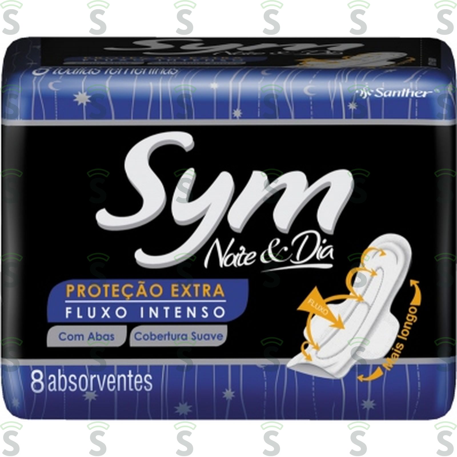 Absorvente Sym Noite E Dia Suave com Abas Pacoteidades 8UN