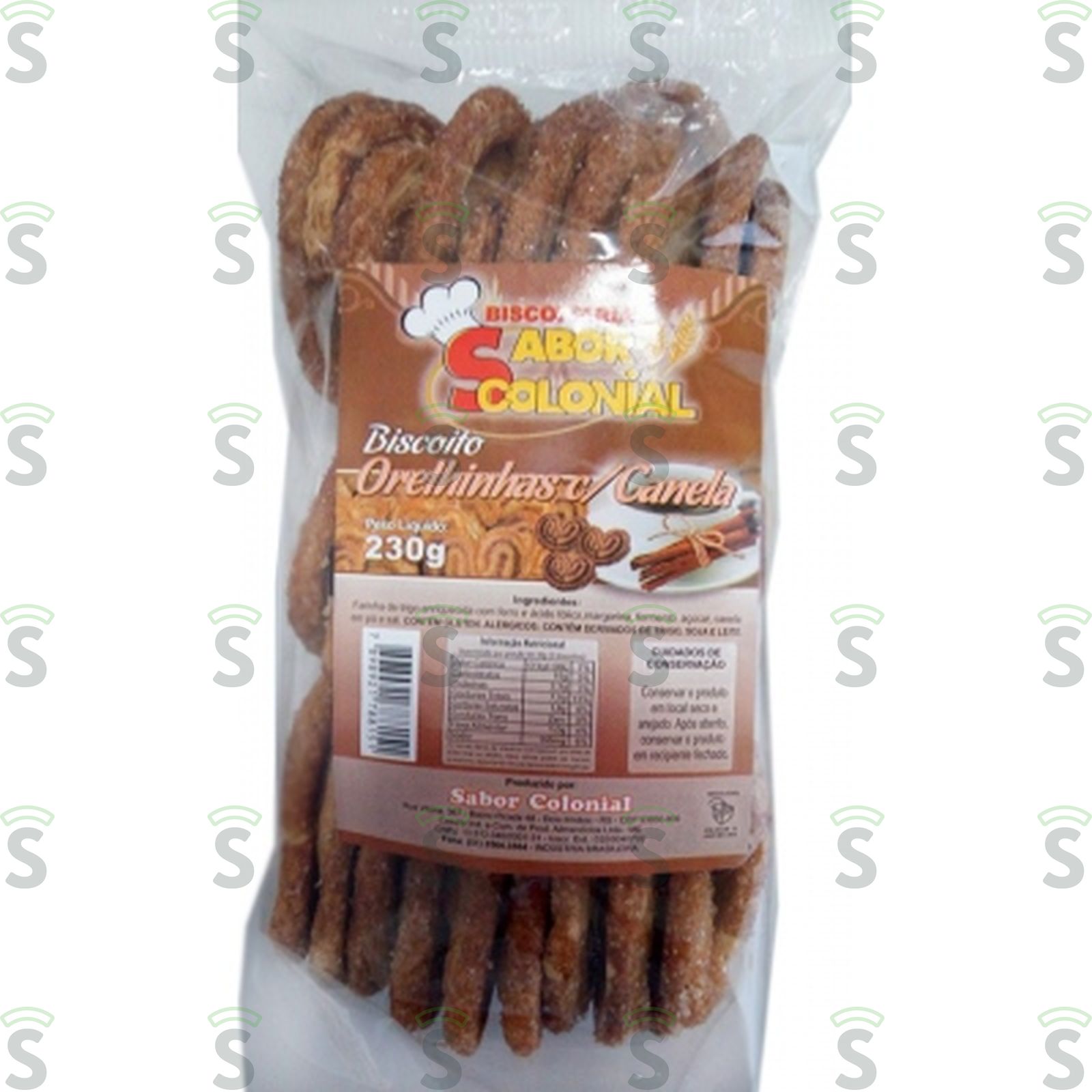 Biscoito Doce Sabor - Colonial Orelhinhas com Canela Embalagem 230G