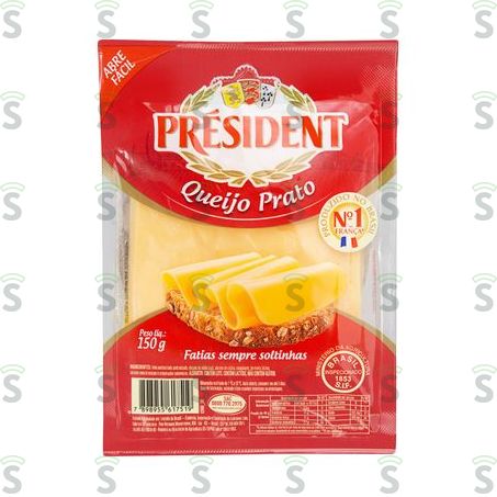  Queijo Prato President Fatiado 150g