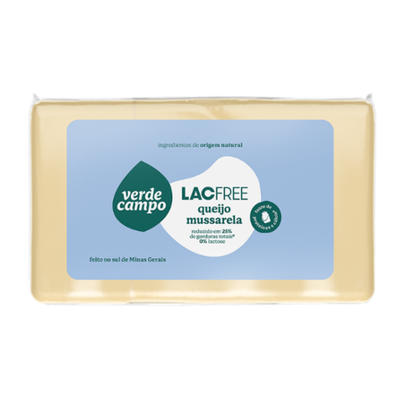 Queijo mussarela zero lactose lacfree verde campo 500g
