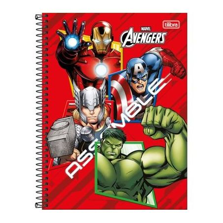 Caderno tilibra espiral avengers 80f