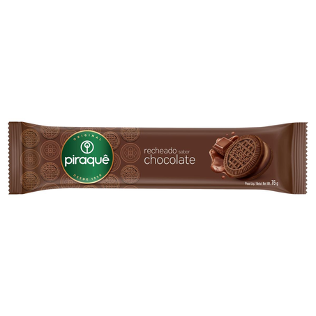 Biscoito Recheado Piraquê 76g - Chocolate