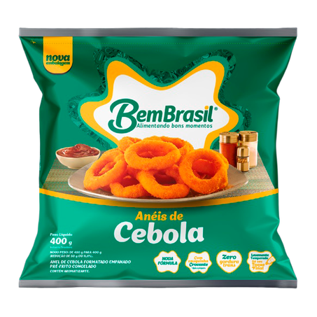 ANÉIS DE CEBOLA CONGELADA BEM BRASIL PACOTE 400G  