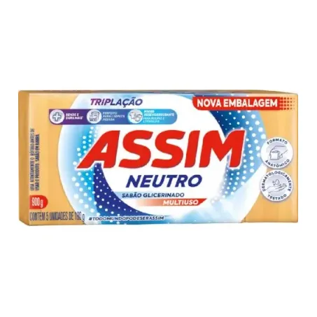 Sabao barra assim neutro c/5un 180g