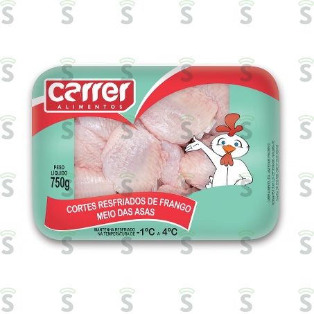 Meio da Asa Resfriada Carrer Bandeja 750g