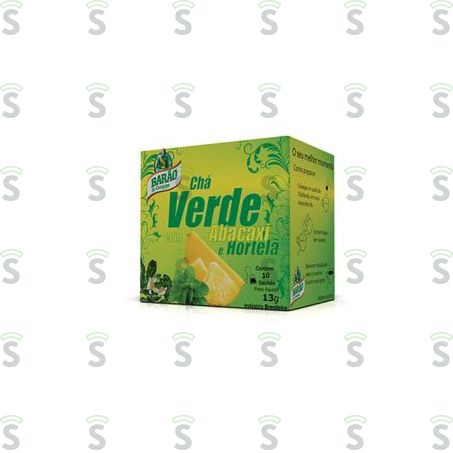  Chá Verde Barão Abacaxi Com Hortelã Embalagem 13g