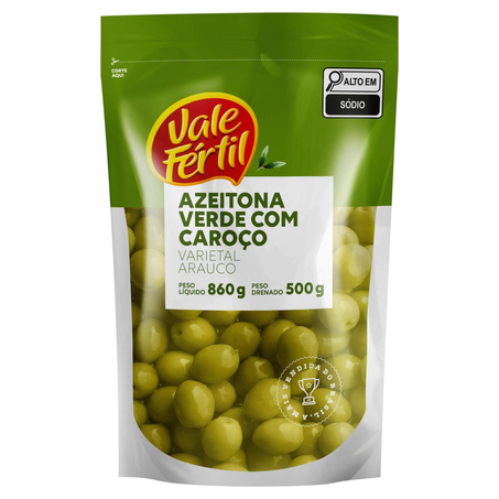 Azeitona Verde Vale Fértil 500g - Sachê