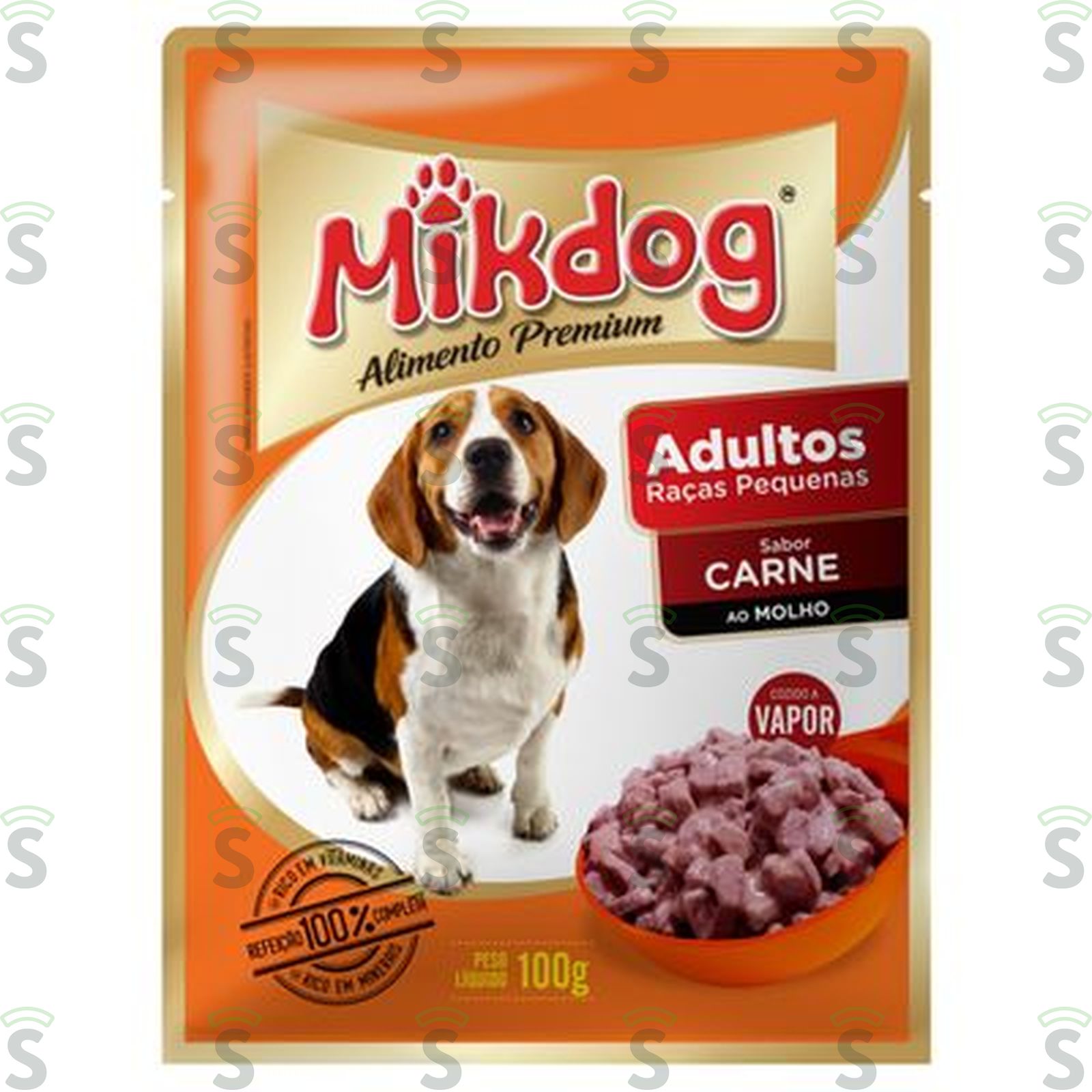Racao Mikdog Adulto Carne Molho 100G