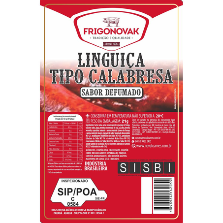 Linguiça Calabresa Frigonovak A Vácuo Kg