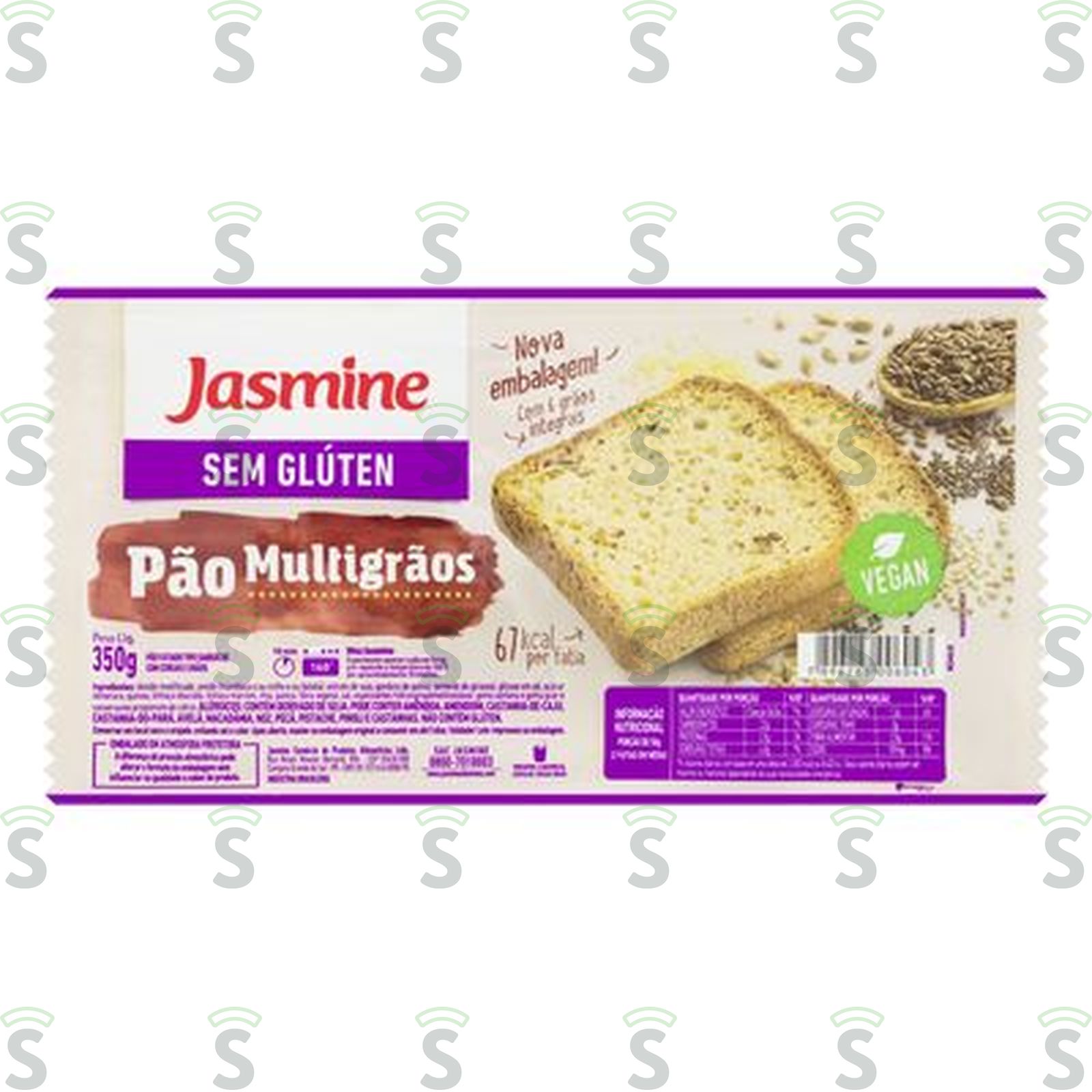 Pão Multigrãos Jasmine Fatiado Sem Glúten Embalagem 350G