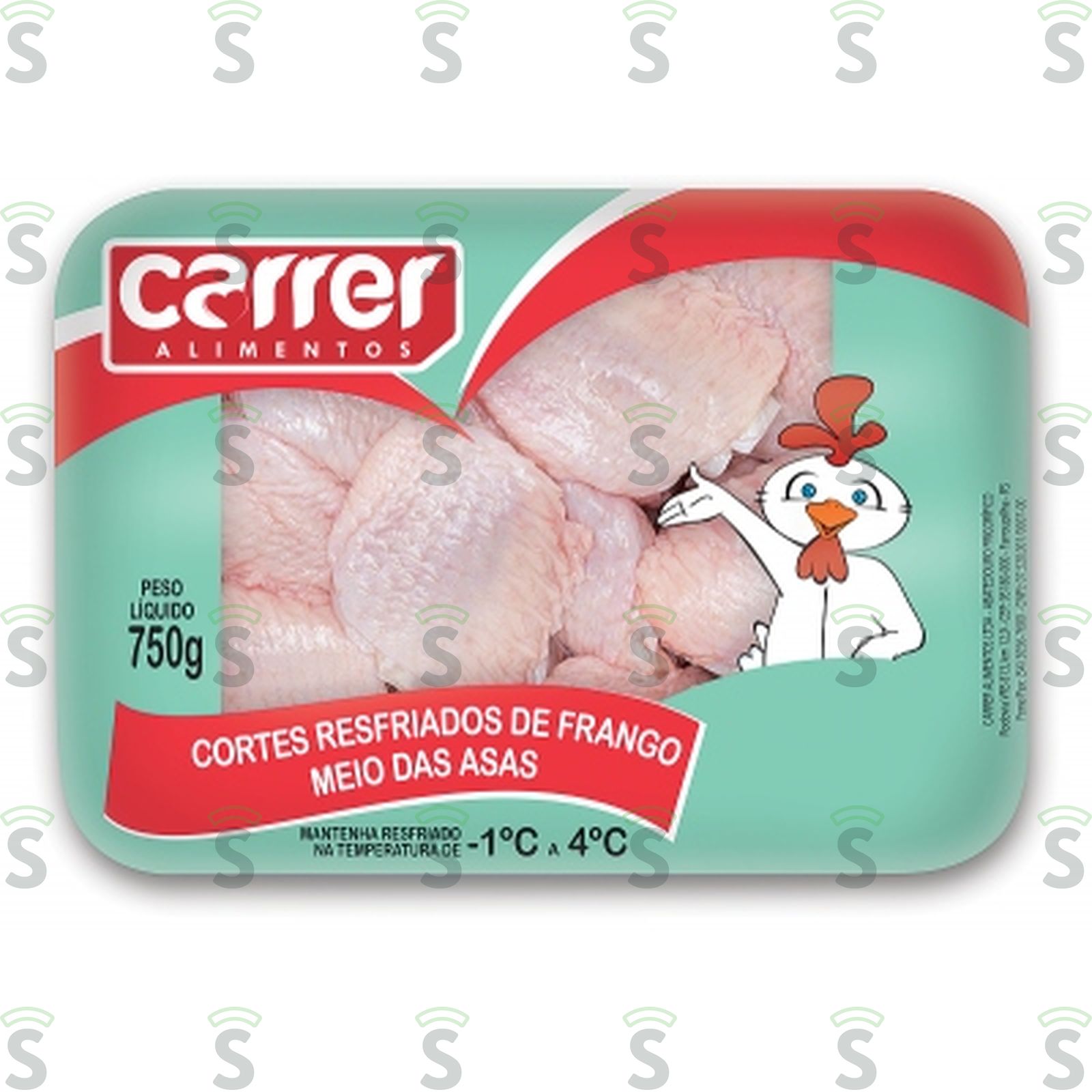 Meio Da Asa Resfriada Carrer Bandeja 750G