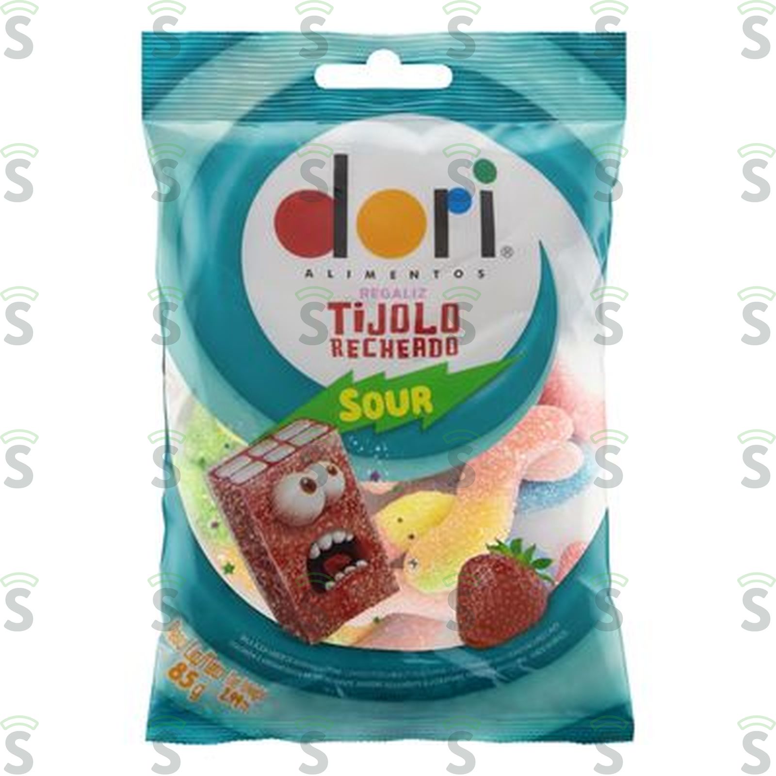 Goma Dori Regaliz Tijolo Acido Embalagem 85G