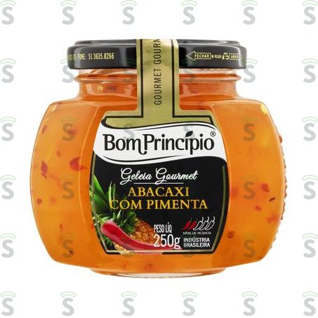  Geleia Bom Princípio Abacaxi Com Pimenta Pote de Vidro 250gr