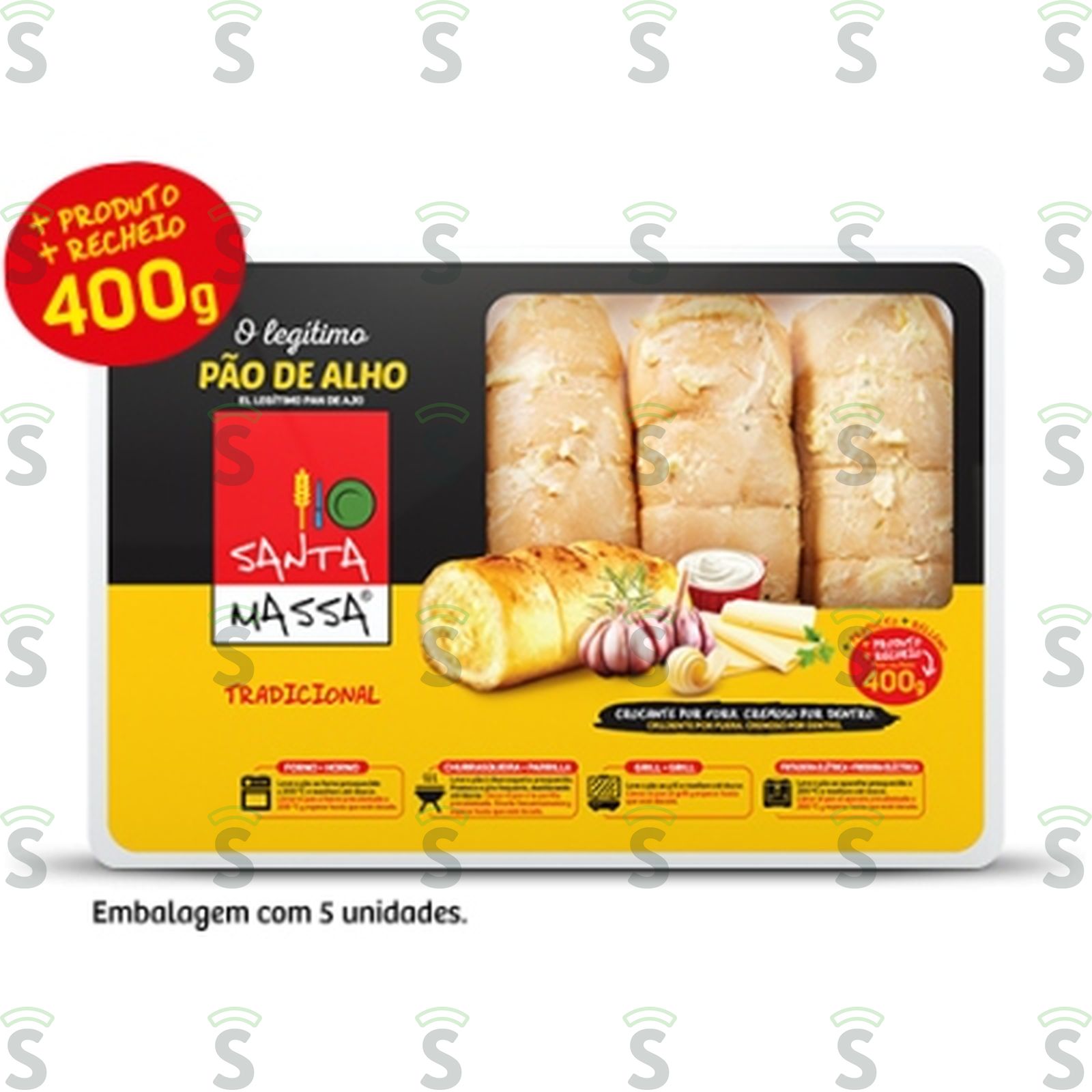 Pão de Alho Santa Massa Tradicional Pacote 400G