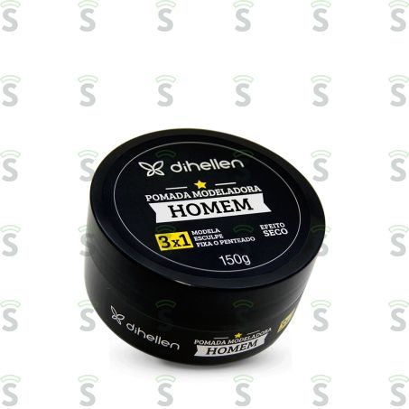  Pomada Modeladora Dihellen Homem Efeito Seco 3 Em 1 Pote 150gr