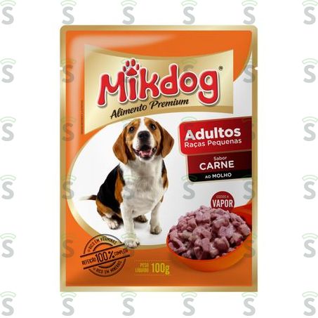 Racao Mikdog Adulto Carne Molho 100g