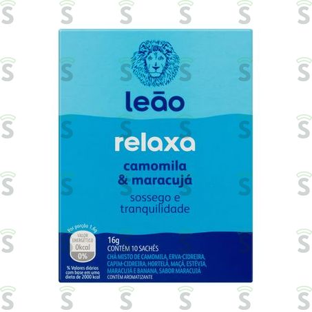 Chá Misto Leão Camomila e Maracujá Relaxa Caixa Com 10un - 16gr