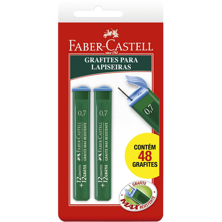 Grafite Polymer Faber-Castell Tam. 0,7mm - Com 2 Unidades