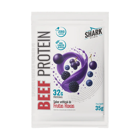 Suplemento Shark Pro Beef Protein Sabor Frutas Roxas 35g