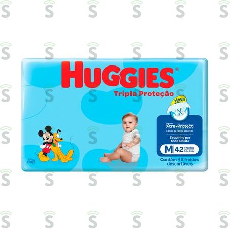  Huggies Fralda Tripla Proteção Mega Tamanho Midades 42un