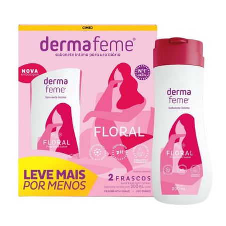 Kit Sabonete Líquido Íntimo Dermafeme Floral Com 2 200ml 
 