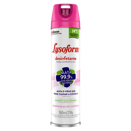 Desinfetante Aerossol Lysoform 360ml - Lembranças de Infância